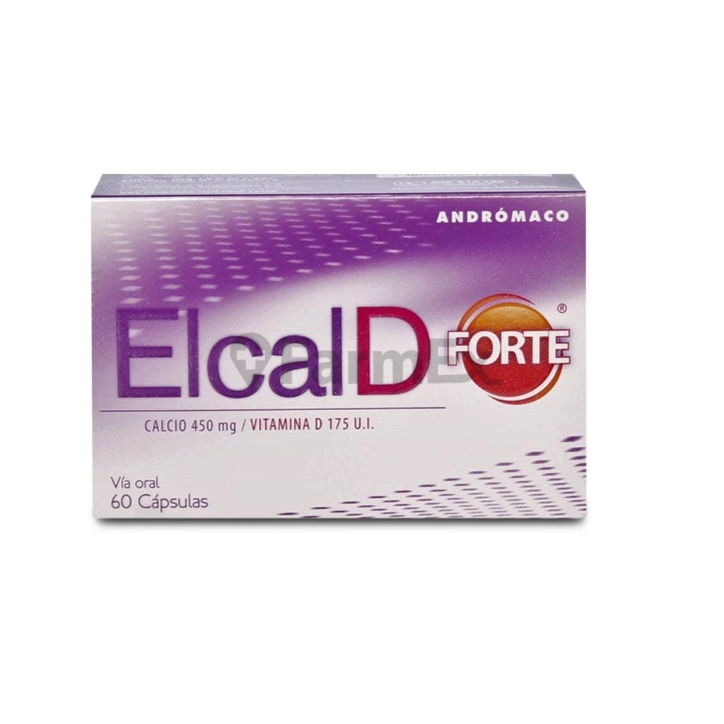 Elcal D Forte 450 mg x 60 cápsulas Farmex-VidaTres-Persistente